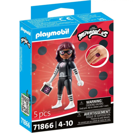 Playmobil Miraculous Ladybug Figurenset mit einer schwarzen Figur und Zubehör, geeignet für Kinder von 4-10 Jahren.