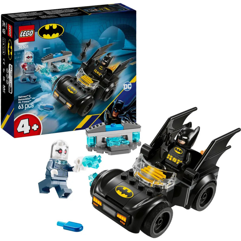LEGO Batman Set mit Batmobil, Batman- und Mr. Freeze-Figuren sowie Eis-Zubehör. Verpackung ist enthalten. LEGO Batman Set mit Batmobil, Batman- und Mr. Freeze-Figuren sowie Eis-Zubehör. Verpackung ist enthalten.
