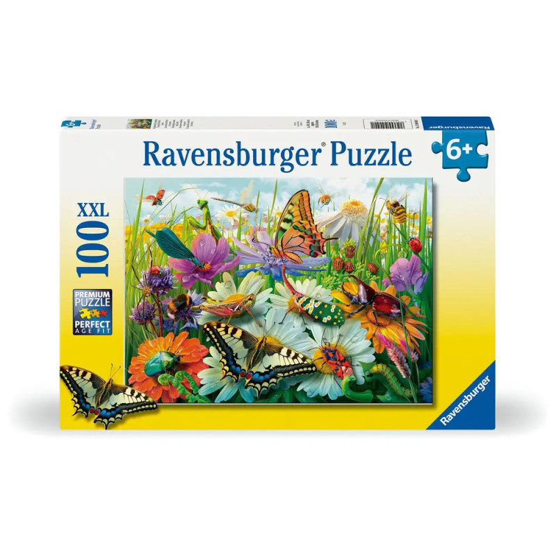 Ravensburger XXL Puzzle, 100 Teile, mit Schmetterlingen und bunten Blumen, ab 6 Jahren. Ravensburger XXL Puzzle, 100 Teile, mit Schmetterlingen und bunten Blumen, ab 6 Jahren.
