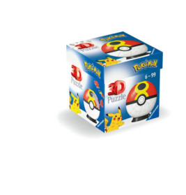 Pokémon 3D-Puzzlebox mit Pokéball und Pikachu, geeignet für Kinder und Erwachsene von 6 bis 99 Jahren.
