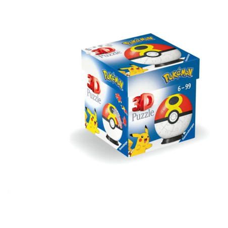 Pokémon 3D-Puzzlebox mit Pokéball und Pikachu, geeignet für Kinder und Erwachsene von 6 bis 99 Jahren.