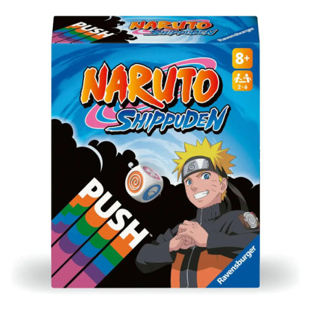 Box des Naruto Shippuden PUSH-Spiels mit lächelndem Naruto und farbenfrohen Grafiken.