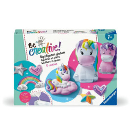 Bastelset für Gips-Einhorn- und Sternfiguren zum Bemalen, bunte Designs, mit dem Label Be Creative!.