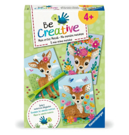 Be Creative Mosaik-Set für Kinder ab 4 Jahren mit niedlichem Hirschmotiv und bunten Blumen.