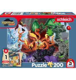Puzzle mit 200 Teilen: Fantasiewesen wie Drache, Hydra und Eisbär kämpfen auf der Box gegeneinander.