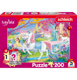 Bunte Puzzlebox mit Einhorn, Feen und Zauberwald 200 Teile, empfohlen ab 8 Jahren.