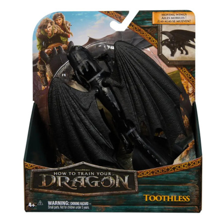 Ein Ohnezahn-Drache aus Drachenzähmen leicht gemacht in Originalverpackung mit Charakterbildern auf der Box.