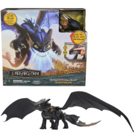 Drachenzähmen leicht gemacht Toothless-Figur mit ausgebreiteten Flügeln unterhalb der Verpackung abgebildet.