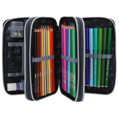 Dino World 3 Fach Federtasche LED GALAXY