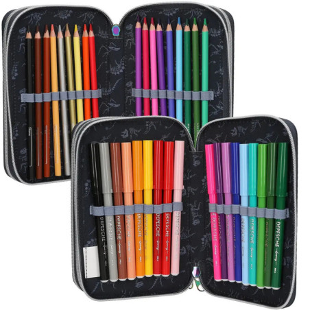 Dino World 3 Fach Federtasche LED GALAXY