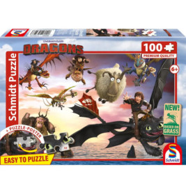 How to Train Your Dragon Puzzle mit fliegenden Figuren, 100 Teile, ab 6 Jahren, von Schmidt Puzzle.
