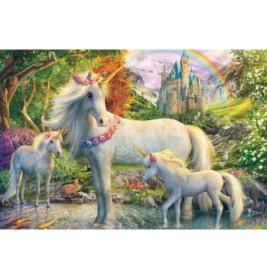 KIPU200T.Einhornstute mit zwei Fohlen