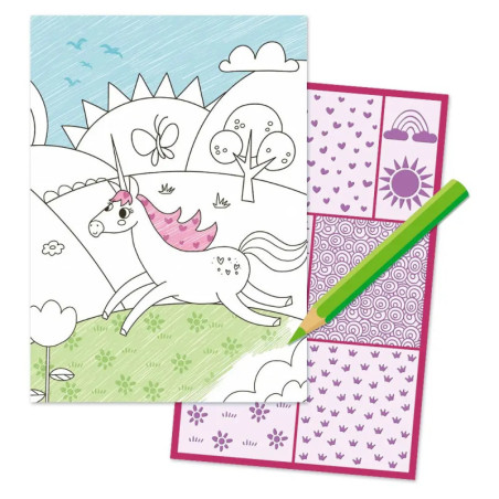 Schraffur-Malbuch -Einhörner