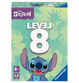 Disney Stitch Level 8 Kartenspiel für 2-6 Spieler ab 8 Jahren, zeigt den winkenden Stitch auf der Verpackung.
