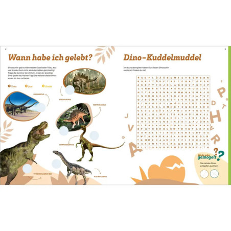 WAS IST WAS Rätseln und Stickern Dinosaurier