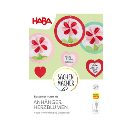 Bastelset - Anhänger Herzblumen