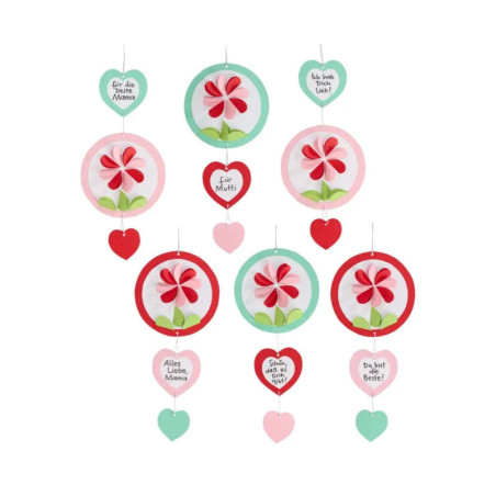 Bastelset - Anhänger Herzblumen