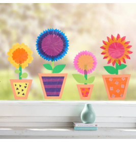 Bastelset - Fensterbild Blumentöpfchen