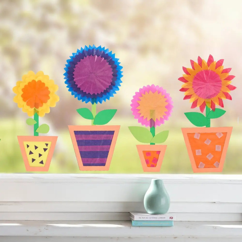 Bastelset - Fensterbild Blumentöpfchen