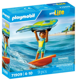 Playmobil My Life Set: Figur windet sich auf dem Meer, für Kinder von 4-10 Jahren, enthält 9 Teile.