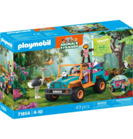Playmobil Animals & Friends Jeep-Set mit Figuren, Tieren und 49 Teilen für Kinder von 4 bis 10 Jahren.