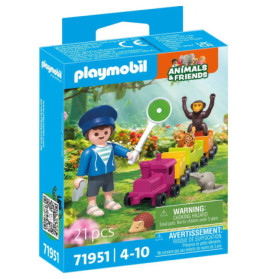 Playmobil Tiere & Freunde Set: Box mit Spielfiguren, Tierfiguren und bunten Zugwaggons.