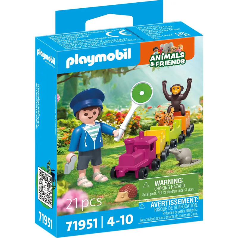 Playmobil Tiere & Freunde Set: Box mit Spielfiguren, Tierfiguren und bunten Zugwaggons. Playmobil Tiere & Freunde Set: Box mit Spielfiguren, Tierfiguren und bunten Zugwaggons.