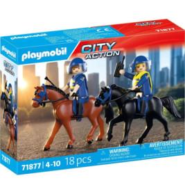 Playmobil City Action Polizei auf Pferden Spielset, 18 Teile, geeignet für Kinder von 4-10 Jahren.