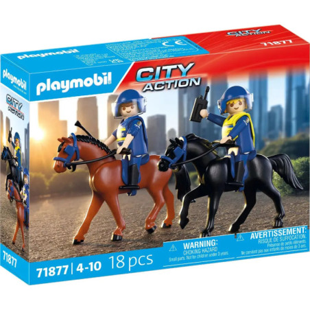 Playmobil City Action Polizei auf Pferden Spielset, 18 Teile, geeignet für Kinder von 4-10 Jahren.