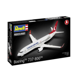 Revell Modellbausatz: Turkish Airlines Boeing 737-800, Maßstab 1:144. Verpackung der Bausatzbox abgebildet.