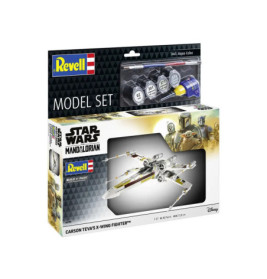 Revell Modellset: Star Wars Mandalorian Carson Tevas X-Wing Fighter mit Farben und Pinseln.