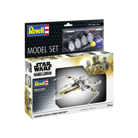 Revell Modellset: Star Wars Mandalorian Carson Tevas X-Wing Fighter mit Farben und Pinseln.