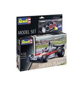 Revell-Set mit Surtees TS16/03 Rennwagen 1:32, inklusive Farben und Pinsel.