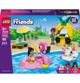 Friends Poolparty mit Einhorn und Flamingo