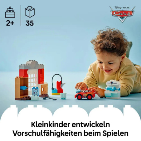 Duplo McQueens Besuch in Docs Werkstatt