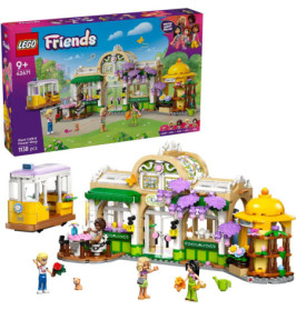 LEGO Friends Plant Café mit 1.138 Teilen, drei Minifiguren und farbenfrohem pflanzenbasiertem Café.