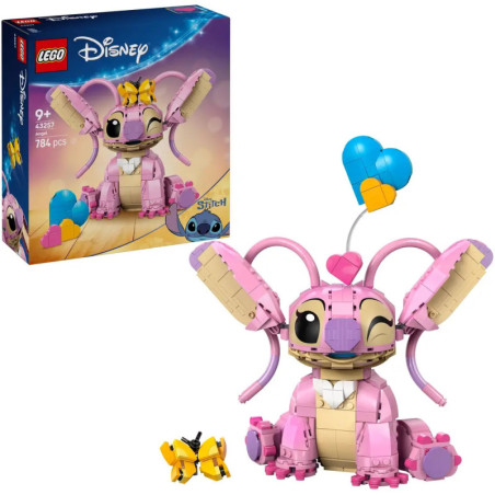 LEGO Disney Angel Set mit pinkem, zwinkerndem Charakter, gelber Schleife, blauem Herz und 784 Teilen auf der Box.