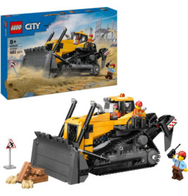 LEGO City Bulldozer-Set mit Bauarbeitern, Werkzeug und 682 Teilen, geeignet für Kinder ab 8 Jahren.