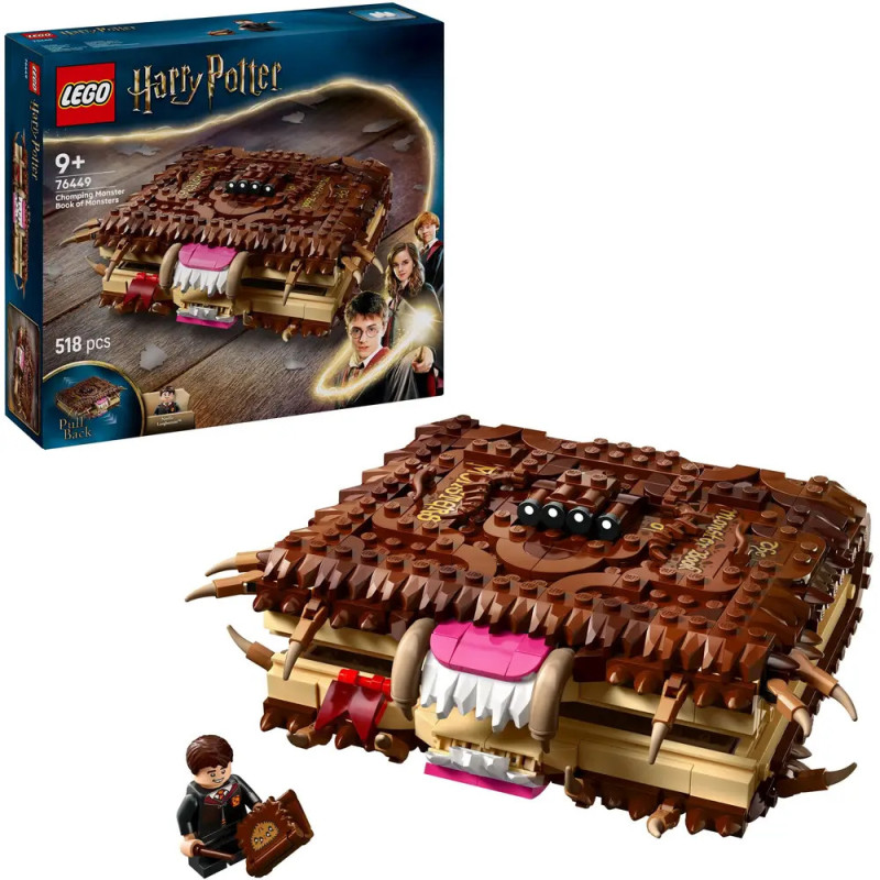 LEGO Harry Potter Monsterbuch, Set mit Box, baubarem Buch und einer Minifigur zum Halten. LEGO Harry Potter Monsterbuch, Set mit Box, baubarem Buch und einer Minifigur zum Halten.