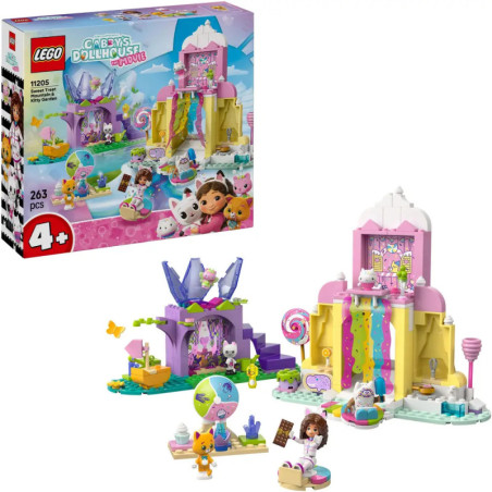 LEGO Gabbys Dollhouse Set mit 263 Teilen, bunten Spielfiguren und Schachtel, geeignet ab 4 Jahren.