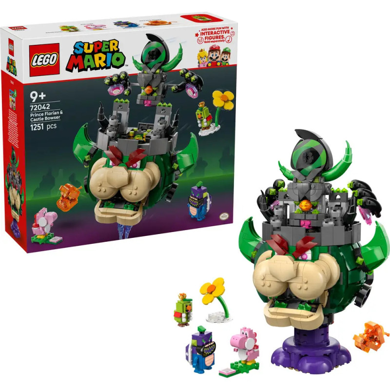 LEGO Super Mario Peachs Schloss mit Bowsers Kopf, Box, ab 9 Jahren, 1251 Teile.