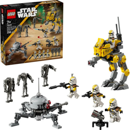 LEGO Star Wars 501st Clone Troopers Set mit Minifiguren, Droiden, Läufern und Spinnendroiden aufgestellt.