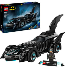 LEGO Batman Batmobil-Set mit Modell, Batman-Minifigur und Produktbox im Hintergrund.