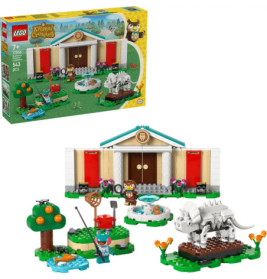 LEGO Animal Crossing Set mit Museum, Eule, Baum, Teich, Fossil und Figuren.