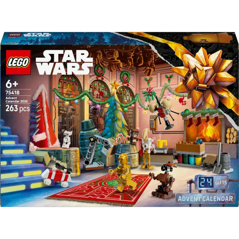 LEGO Star Wars Adventskalender mit festlichen Minifiguren, Deko und 24 weihnachtlichen Überraschungen.