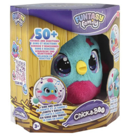 Plüschtier Chick.a.Boo in bunter Verpackung mit 50+ Geräuschen und Reaktionen, geeignet ab 3 Jahren.