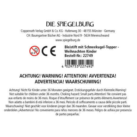 Bleistift mit Schneekugel-Topp er - Winter