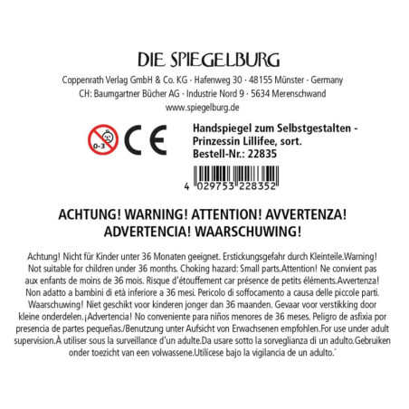 Handspiegel zum Selbstgestalten - Prinzessin L