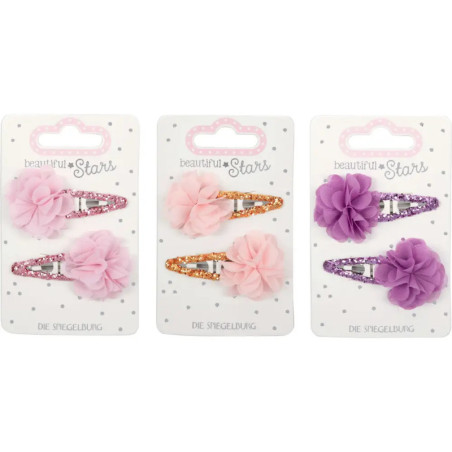 Haarclips Tüllblume - beautiful Stars, sortiert