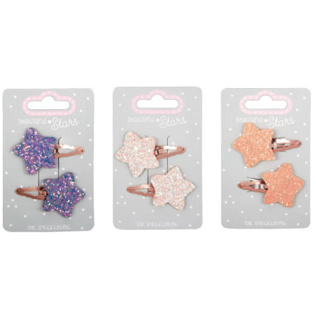 Haarclips Stern Kupfer - beautiful Stars sortiert